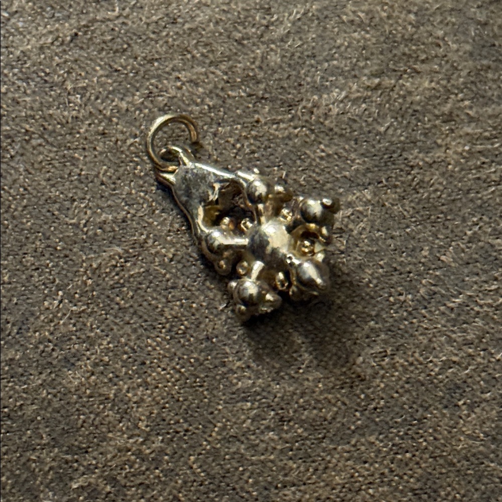 Vintage Gold Tone Turquoise and Pearl Drop Pendant Charm - Picture 2 of 4